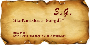 Stefanidesz Gergő névjegykártya
